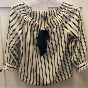 J. CREW MERCANTILE Striped Off the Shoulder Blouse
